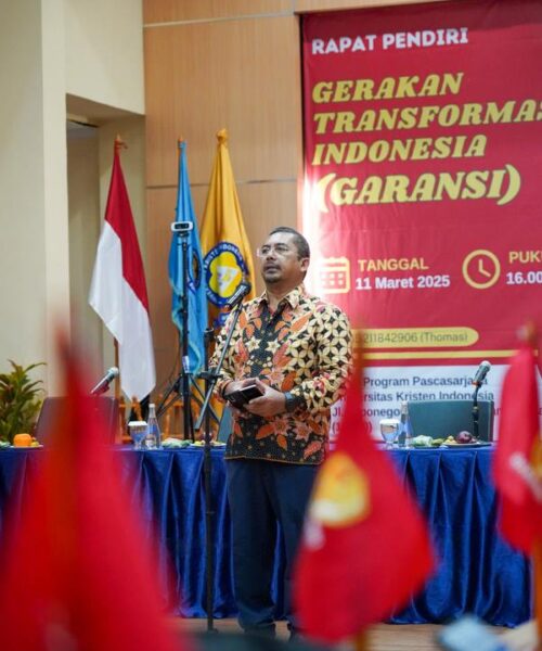 ketua dewan pendiri Rudi Sembiring Meliala Memberikan Sambutan Acara Rapat Pendirian GARANSI